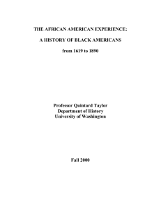 THE AFRICAN AMERICAN EXPERIENCE: A HISTORY