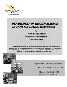 department of health science health education handbook