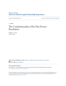 The Constitutionality of the War Powers Resolution