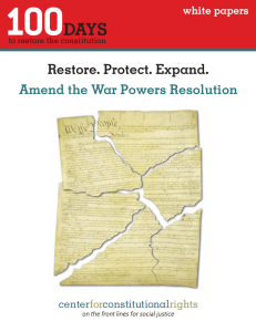 Amend the War Powers Resolution - Center for Constitutional Rights