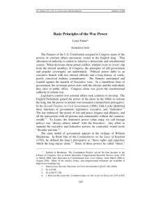 Basic Principles of the War Power - Journal of National Security Law