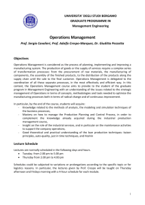 Operations Management - Università degli studi di Bergamo