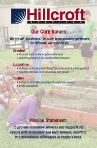 Our Core Values - Hillcroft Services