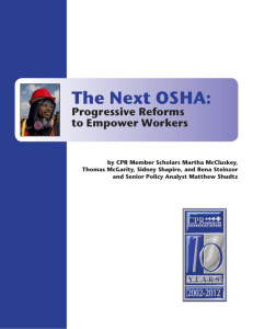 The Next OSHA - Center for Progressive Reform