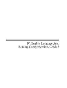 IV. English Language Arts, Reading Comprehension, Grade 5