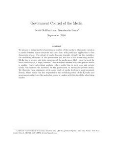 Government Control of the Media - W. Allen Wallis Institute of