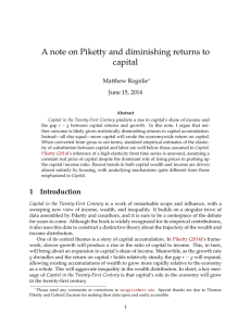 A note on Piketty and diminishing returns to capital