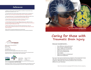 Caring for those with Traumatic Brain Injury