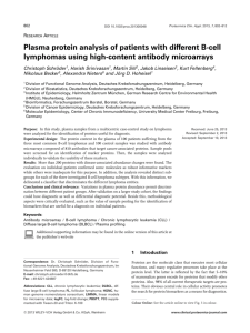 Plasma protein analysis of patients with different