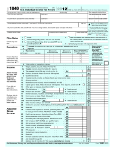 Form 1040 - Pillsbury Tax Page