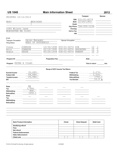 Main Information Sheet US 1040 2012 - MA Tax-Aide