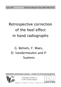 Retrospective correction of the heel effect in hand radiographs