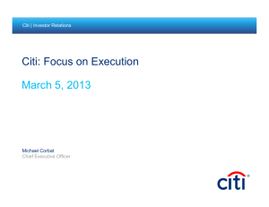 Citi: Focus on Execution March 5, 2013