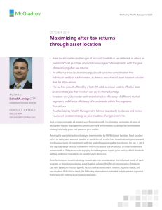 Maximizing after-tax returns through asset location