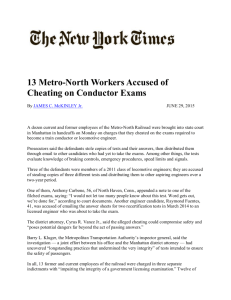 13 Metro-North Workers Accused of Cheating on Conductor Exams