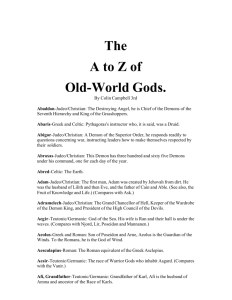 The A to Z of Old-World Gods. - CHURCH OF CREATIVITY SOUTH
