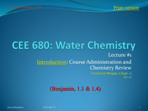CEE 680: Water Chemistry