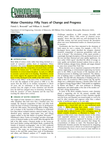 Water Chemistry: Fifty Years of Change and Progress