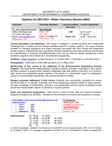 ees4201 - water chemistry - UF Connect