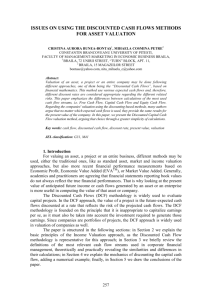 issues on using the discounted cash flows methods for asset valuation