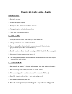 Chapter 23 Study Guide—Lipids