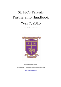 St. Leoss Parents Partnership Handbook Year 7, 2015