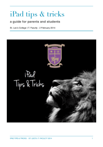 Tips & Tricks 2014.pages - St Leo's Catholic College Wahroonga