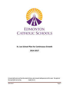 St. Leo School Plan for Continuous Growth 2014-2017
