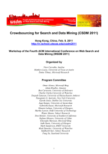 Crowdsourcing for Search and Data Mining (CSDM 2011)