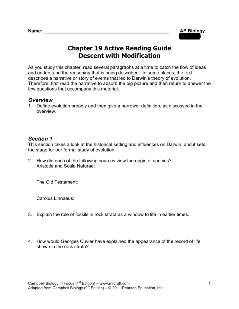 Campbell Biology Reading Guide Answers Peatix