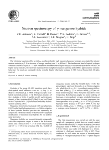 Neutron spectroscopy of g manganese hydride