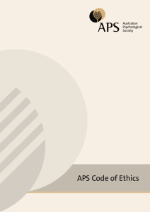 APS Code of Ethics - Australian Psychological Society