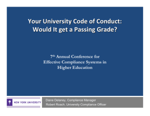 Your University Code of Conduct - Society of Corporate Compliance