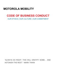 MOTOROLA MOBILITY CODE OF BUSINESS CONDUCT