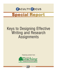 Keys to Designing Effective Writing and Research Assignments