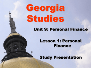 PDF Notes – Unit 9 Lesson 1 – Personal Finance