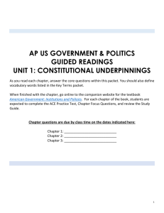 AP US GOVERNMENT & POLITICS GUIDED READINGS UNIT 1