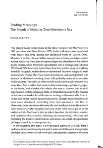 Trading Meanings: The Breath of Music in Toni Morrison's Jazz