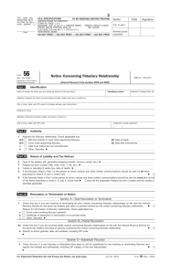 IRS form 56-Notice Concerning Fiduciary Relationship