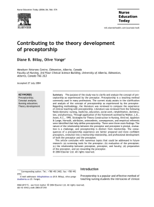 Contributing to the theory development of preceptorship