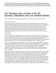 The Changing Value of Water to the US Economy