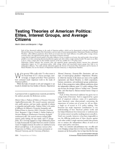Testing Theories of American Politics: Elites, Interest Groups, and