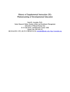 History of Supplemental Instruction (SI): Mainstreaming of