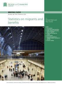 Statistics on migrants and benefits