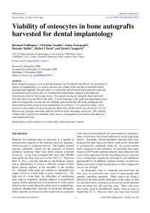 Viability of osteocytes in bone autografts harvested for dental
