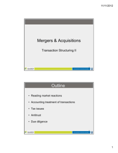 Mergers & Acquisitions Outline