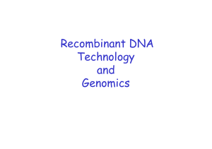 Recombinant DNA Technology and Genomics