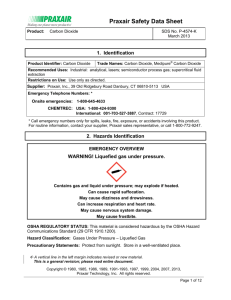 Carbon Dioxide Safety Data Sheet
