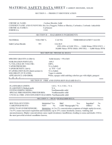 MATERIAL SAFETY DATA SHEET CARBON DIOXIDE, SOLID