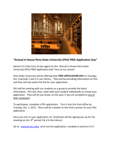 “Annual In House Penn State University (PSU) FREE Application Day”